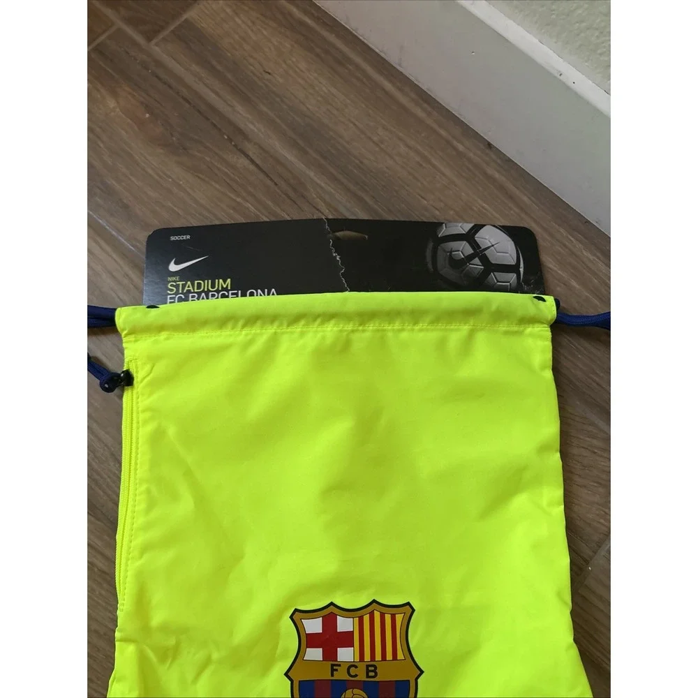 Nike FC Barcelona Soccer Drawstring Gym Yellow Backpack - New